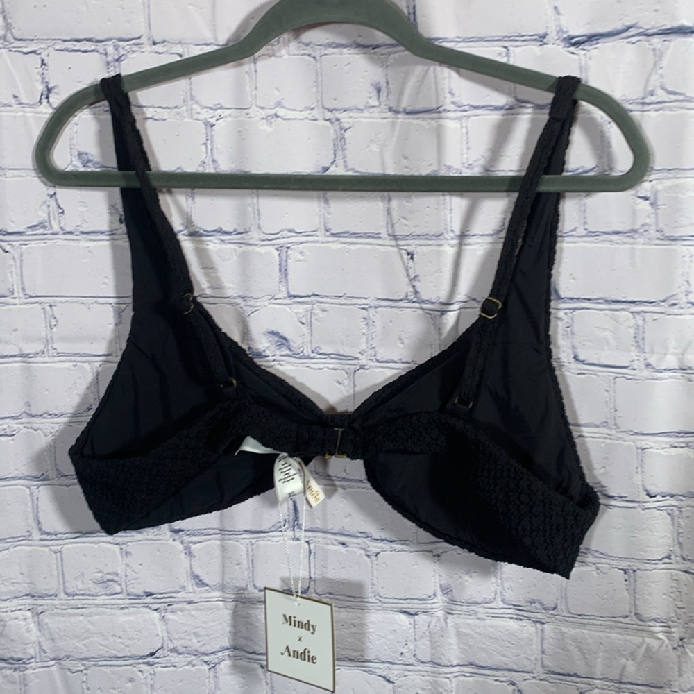 Andie Swim Womens Amor Bikini Top Textured Black Beach Vacation Cruise Sz XL NWT - Picture 9 of 9